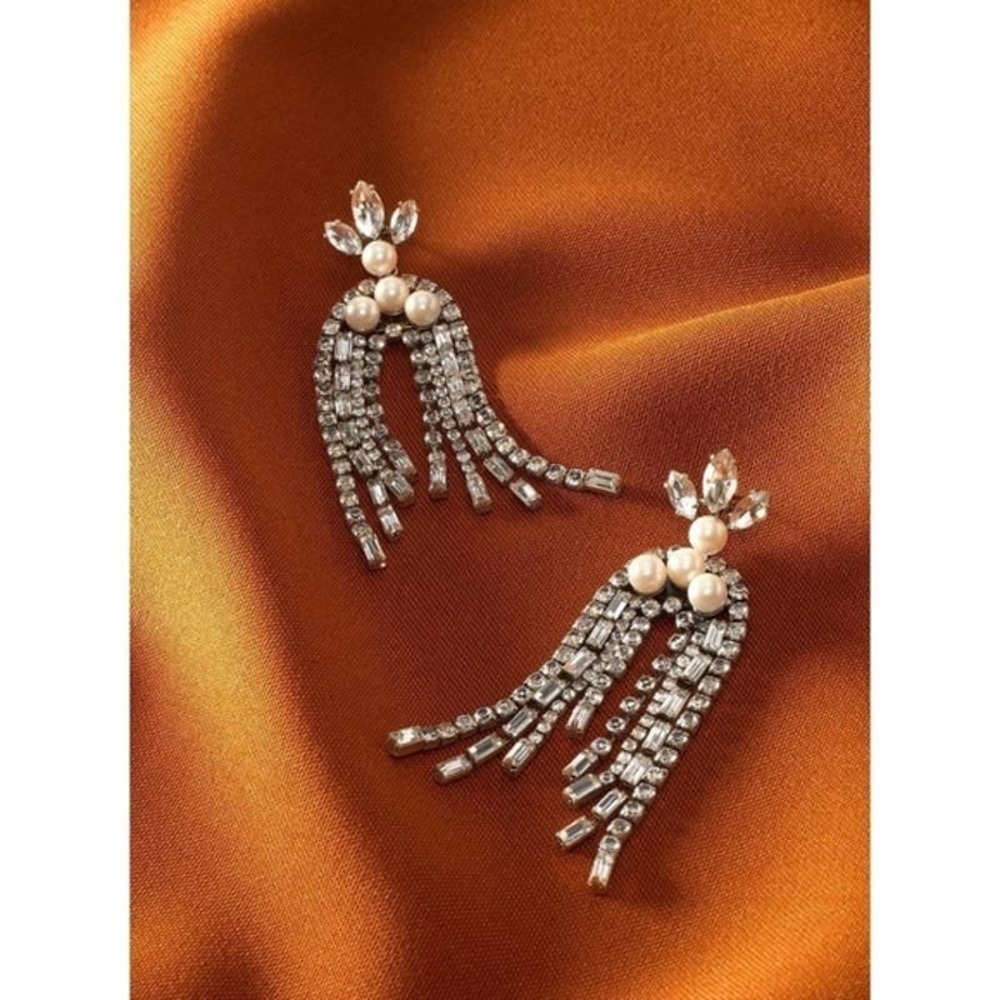 Stella & Dot Crystal Convertible Waterfall Earrings NIB